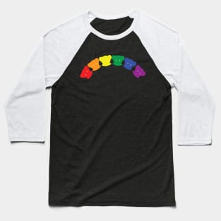 Abstract Pride Teddy Bear Rainbow Baseball T-Shirt